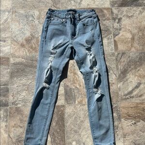 Aeropostale Light Blue Distressed Skinny Jeans